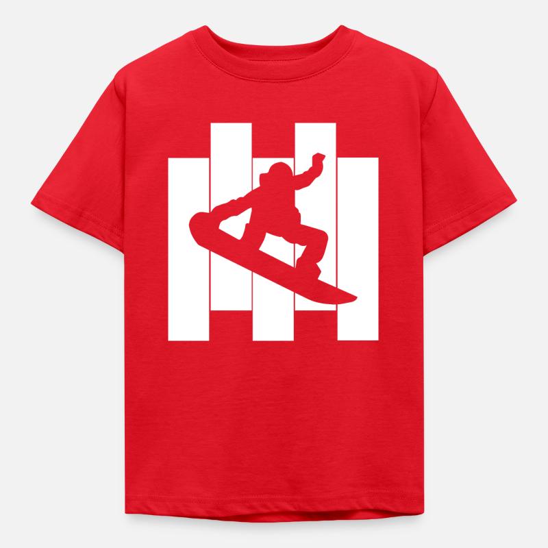 Snowboard Snowboarder - Børne-T-shirt - rød