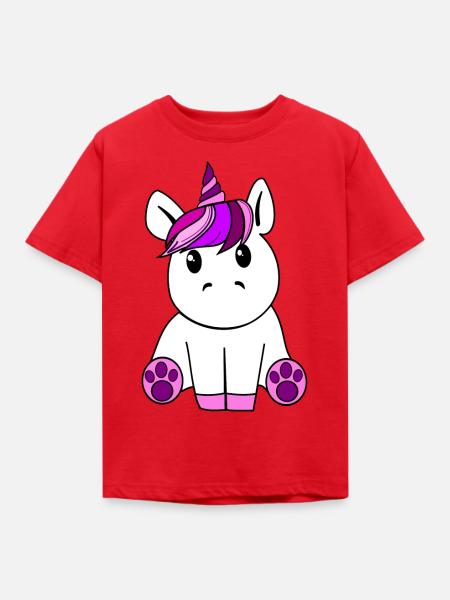 Unicorn - Kinder T-Shirt - Rot