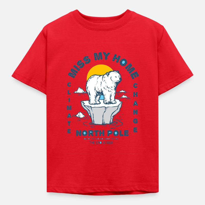Eisbear Arctic climate change North Pole melting ice - Kids' T-Shirt - red