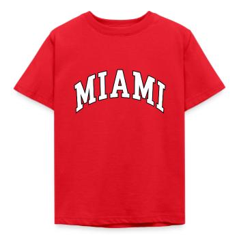 Miami - Kinder T-Shirt - Rot - Vorne - AI Model Kid Male (0cm)