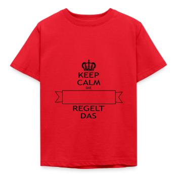 KEEP CALM die ... regelt - Kinder T-Shirt - Rot - Vorne - AI Model Kid Male (0cm)