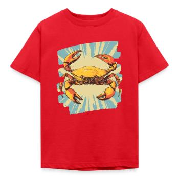Crabe Rétro - T-shirt Enfant - rouge - Devant - AI Model Kid Male (0cm)