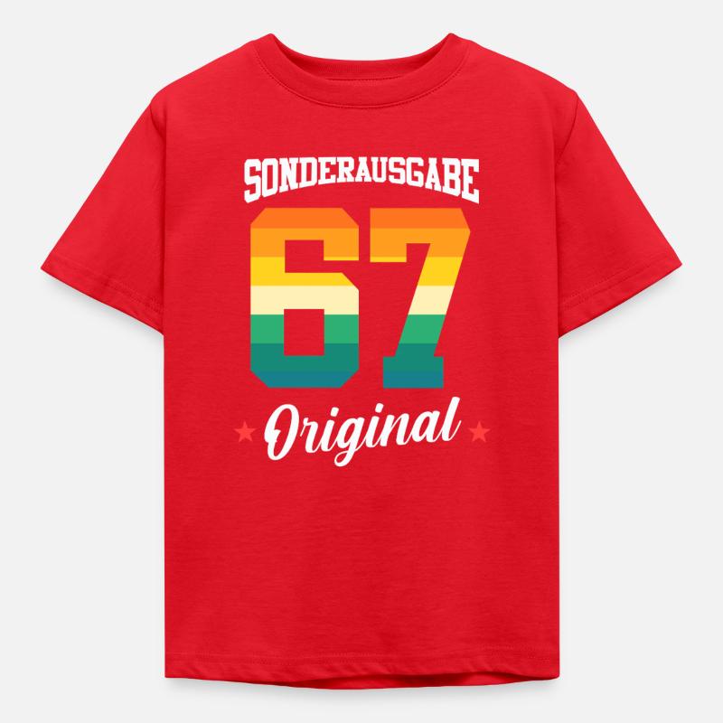 67 Geburtstag - Kinder T-Shirt - Rot