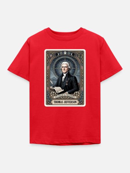 Thomas Jefferson Tarotkarte - Kinder T-Shirt - Rot