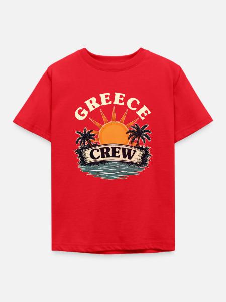Greece Crew - Kinder T-Shirt - Rot