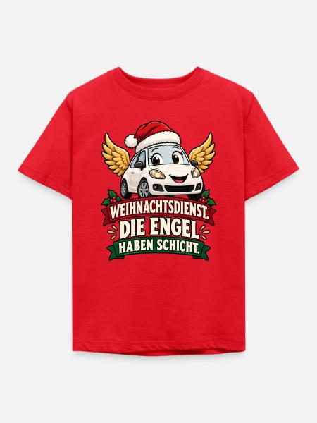 Weihnachtsdienst EngelAuto - Kinder T-Shirt - Rot