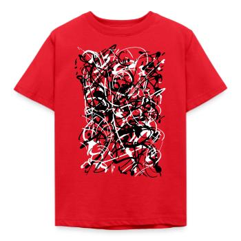 abstrakt - Kinder T-Shirt - Rot - Vorne - AI Model Kid Male (0cm)