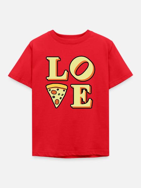pizza love - Kinder T-Shirt - Rot