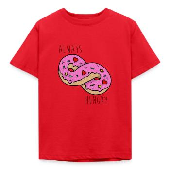Always Hungry - Donut - Kinder T-Shirt - Rot - Vorne - AI Model Kid Male (0cm)