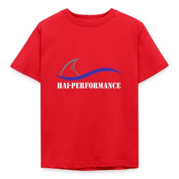 Haifischflosse Hai Performance Lustig - Kinder T-Shirt - Rot - Vorne - AI Model Kid Male (0cm)