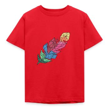 Feder - Kinder T-Shirt - Rot - Vorne - AI Model Kid Male (0cm)