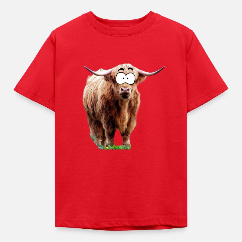Comic Büffel - Kinder T-Shirt - Rot
