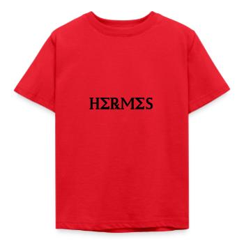 Hermes design noir en écriture grecque - T-shirt Enfant - rouge - Devant - AI Model Kid Male (0cm)