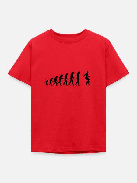 Einradfahrer Evolution - Kinder T-Shirt - Rot
