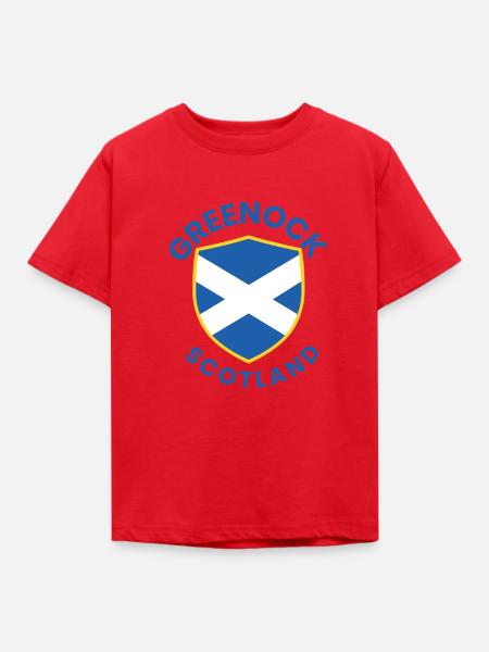 Greenock Shield Schottland-Wappen - Kinder T-Shirt - Rot