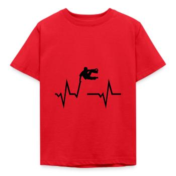Parkour Freerunning & ECG Heartbeat - T-shirt Enfant - rouge - Devant - AI Model Kid Male (0cm)