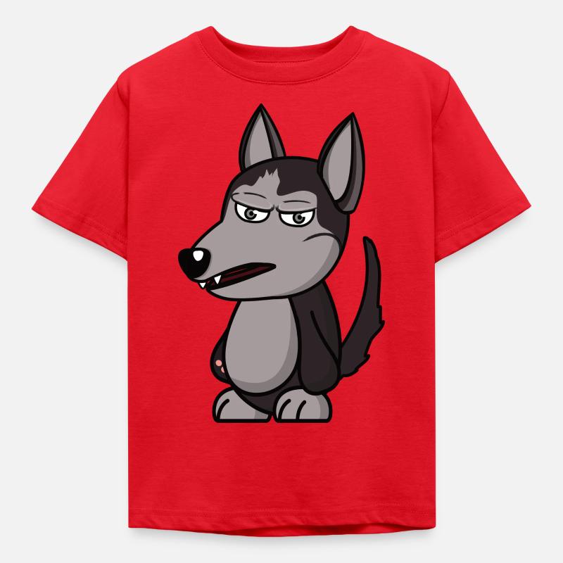 wütender Wolf angry grumpy Geschenk - Kinder T-Shirt - Rot