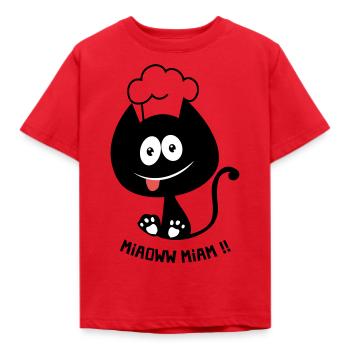 Chat gourmand ! Humour de chat toque cuisinier - T-shirt Enfant - rouge - Devant - AI Model Kid Male (0cm)