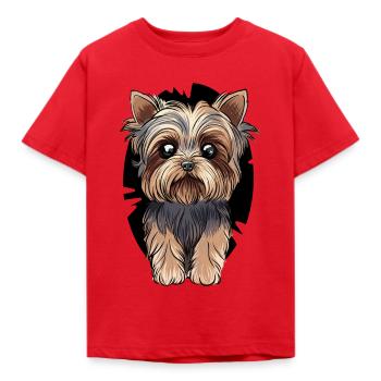 Yorkshire Terrier - Kinder T-Shirt - Rot - Vorne - AI Model Kid Male (0cm)