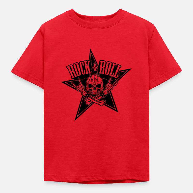 Rock and roll skull - Tête de mort - T-shirt Enfant - rouge