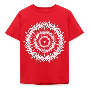 02 circles jagged - Kids' T-Shirt - red - Front - AI Model Kid Male (0cm)