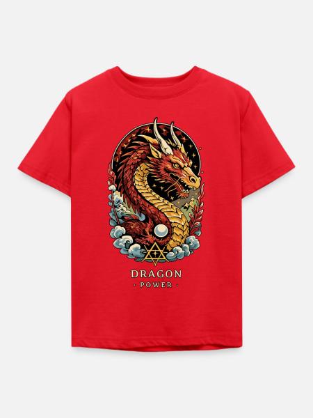 DRACHENTOTEM-KRAFT - Kinder T-Shirt - Rot