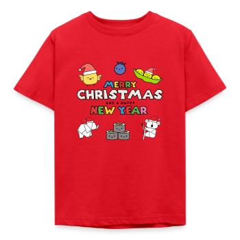 Merry Christmas & Happy New Year - Kids' T-Shirt - red - Front - AI Model Kid Male (0cm)