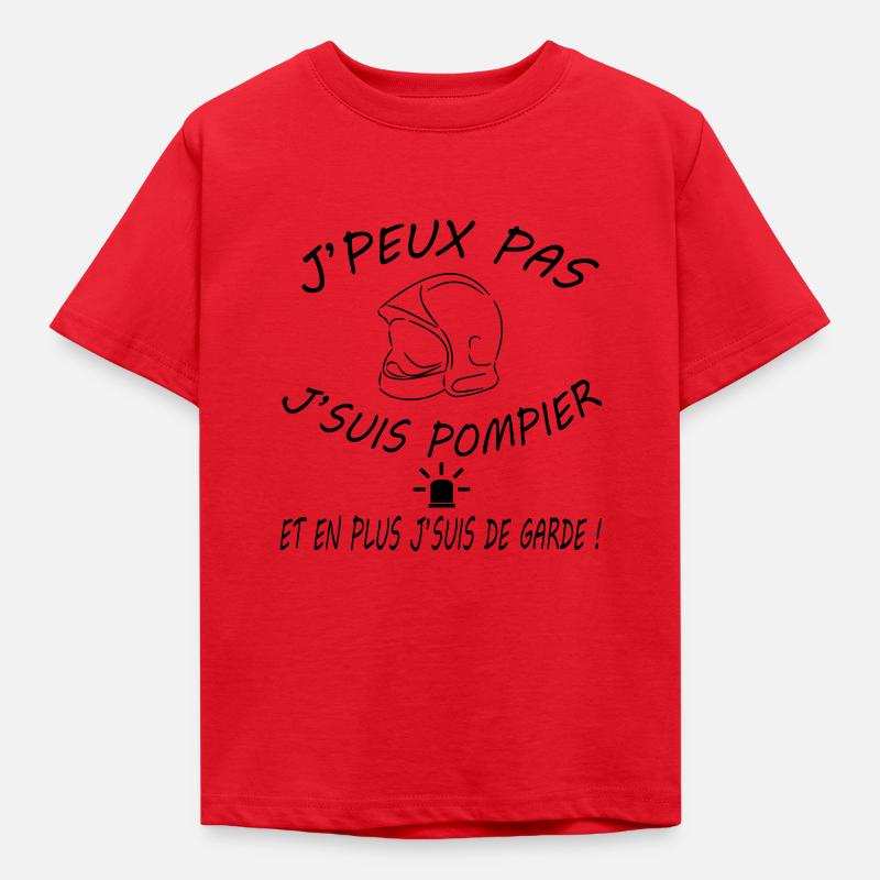 j peux pas j suis pompier - T-shirt Enfant - rouge