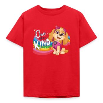 Paw Patrol Skye Regenbogen-Design - Kinder T-Shirt - Rot - Vorne - AI Model Kid Male (0cm)