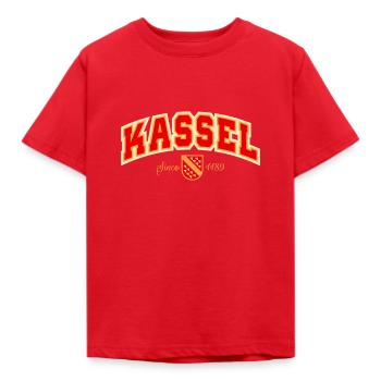 Kassel - Kinder T-Shirt - Rot - Vorne - AI Model Kid Male (0cm)