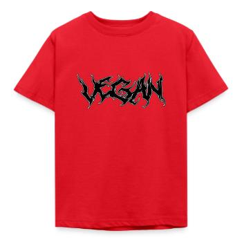 VEGAN (Black Metal) - Kids' T-Shirt - red - Front - AI Model Kid Male (0cm)