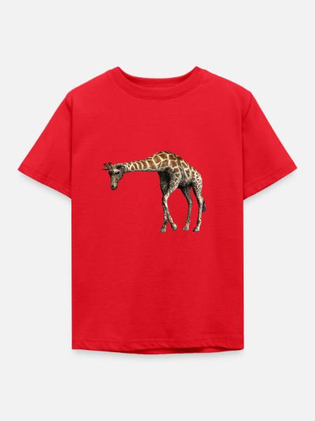 Giraffe - Kinder T-Shirt - Rot