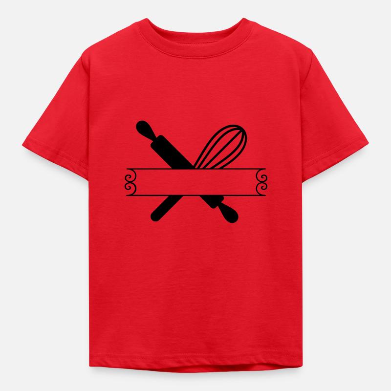 Graphic Baking Monogram - Kids' T-Shirt - red