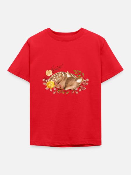 Schlafendes Kitz - Kinder T-Shirt - Rot