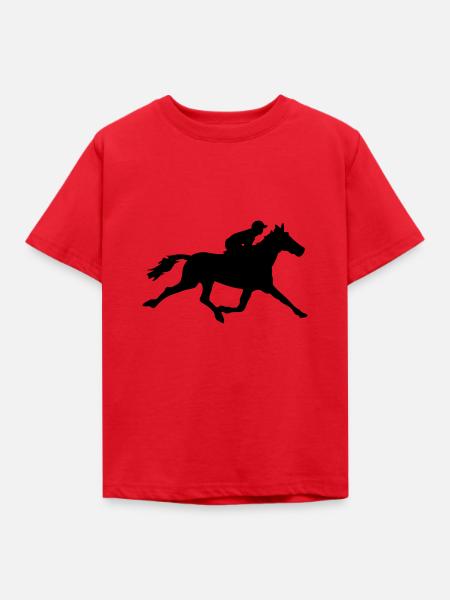 Pferderennen Pferd - Kinder T-Shirt - Rot