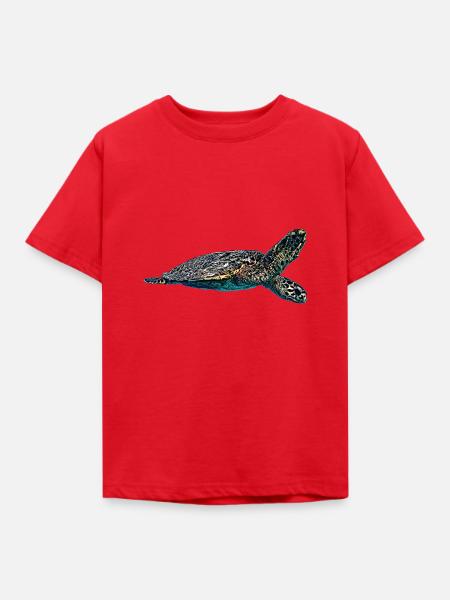 Sea Turtle Meeeresschildkröte - Kinder T-Shirt - Rot