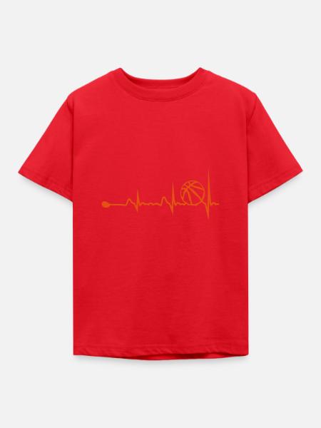 Basketball-Herzspur 2 - Kinder T-Shirt - Rot