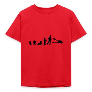 Evolution Sport Taucher - Kinder T-Shirt - Rot - Vorne - AI Model Kid Male (0cm)