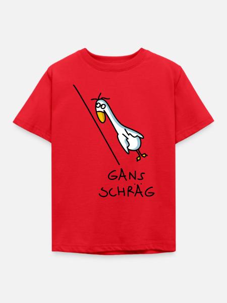 Schräger Vogel Gans - Kinder T-Shirt - Rot