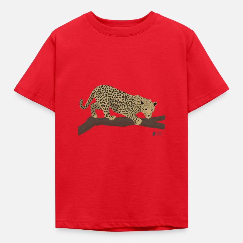 Leopard - Kinder T-Shirt - Rot
