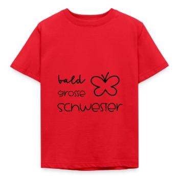 Bald große Schwester - Kinder T-Shirt - Rot - Vorne - AI Model Kid Male (0cm)