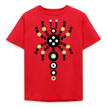Schmetterling Raupe Amulett / VEKTOR Halskette - Kinder T-Shirt - Rot - Vorne - AI Model Kid Male (0cm)