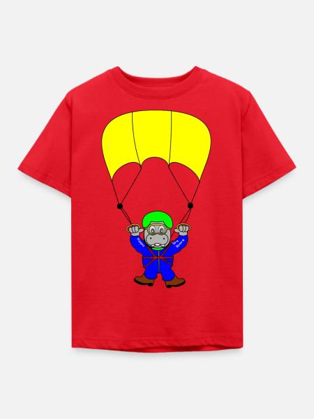 parachute fallschirmspringen parachuting skydiver - Kinder T-Shirt - Rot