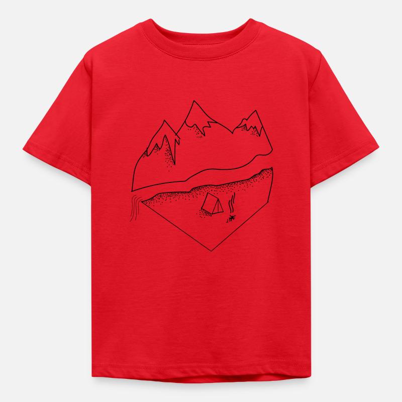 Landschaft - Kinder T-Shirt - Rot