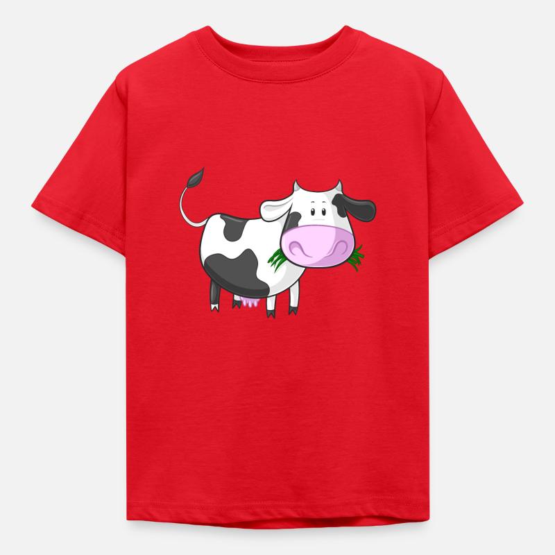 Naschende Comic Kuh - Kinder T-Shirt - Rot