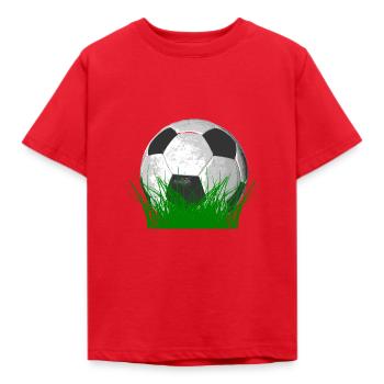 Soccer ball in the grass - Kids' T-Shirt - red - Front - AI Model Kid Male (0cm)