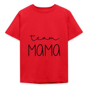 Team Mama - Kinder T-Shirt - Rot - Vorne - AI Model Kid Male (0cm)