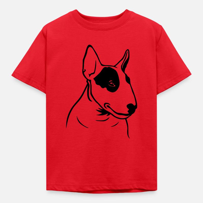 Profil de Bull Terrier (D) - T-shirt Enfant - rouge