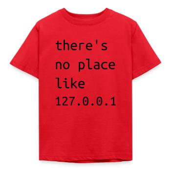 theres no place like 127.0.0.1 - Kids' T-Shirt - red - Front - AI Model Kid Male (0cm)