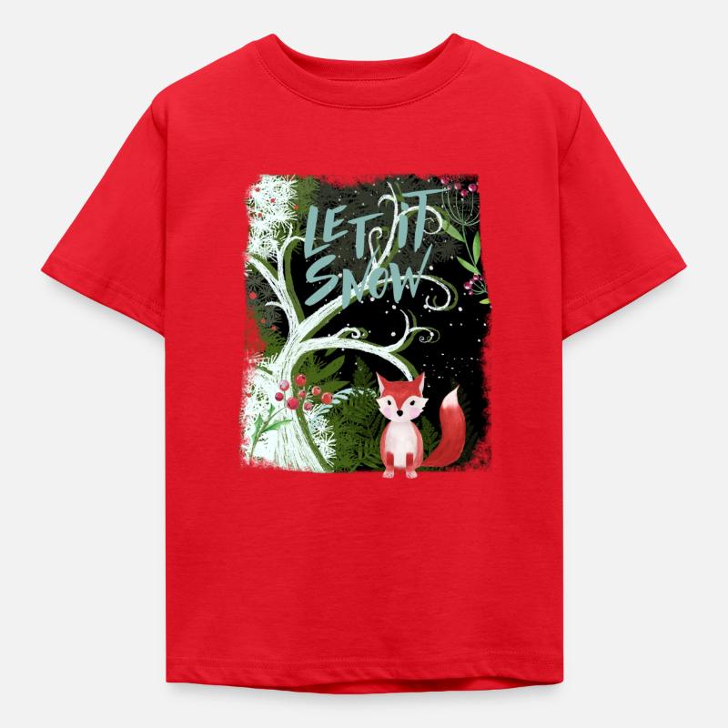 Let it Snow Wintershirt - Kinder T-Shirt - Rot